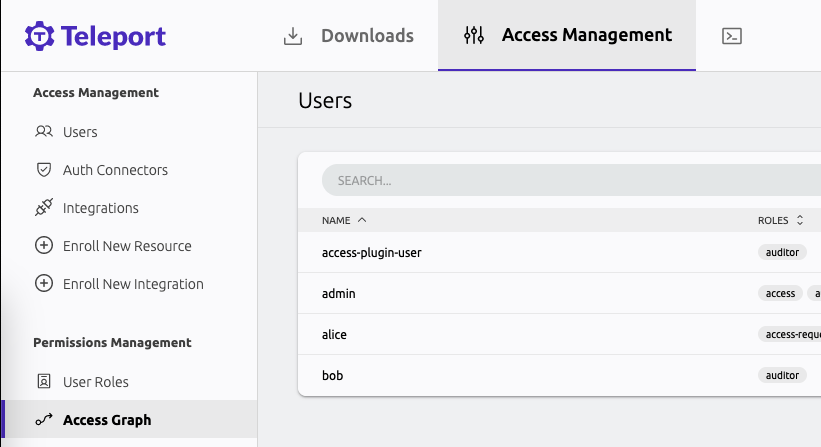 Access Management menu item